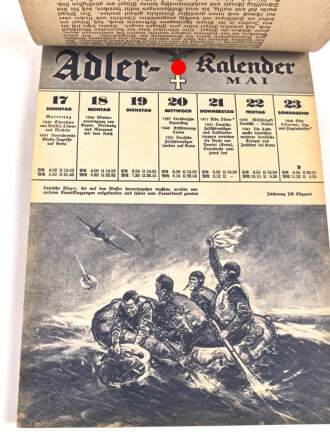 "Adler-Kalender 1942"  DIN A5, Deckblatt und erste Seite fehlt