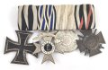 Ordenspange eines tapferen Bayern. EKII, Militär-Verdienstkreuz 2. Klasse mit Schwertern, Dienstauszeichnung, Frontkämpfer Ehrenkreuz