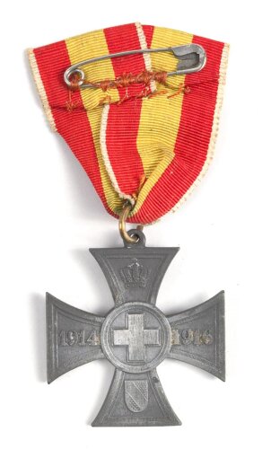 Baden, Kreuz für freiwillige Kriegshilfe 1914 - 1916, Zink