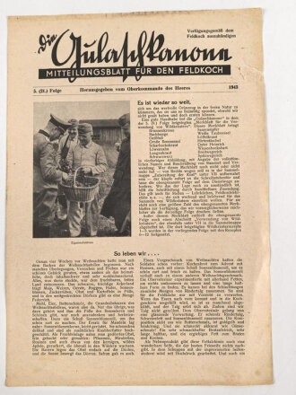 "Die Gulaschkanone - Mitteilungsblatt für den Feldkoch" 5. (21.) Folge von 1943, DIN A4