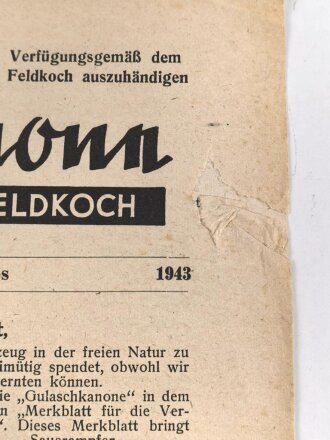 "Die Gulaschkanone - Mitteilungsblatt für den Feldkoch" 5. (21.) Folge von 1943, DIN A4