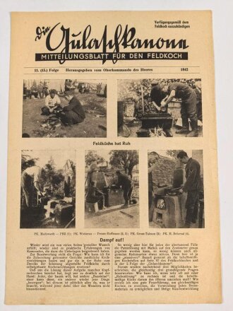 "Die Gulaschkanone - Mitteilungsblatt für den Feldkoch" 11. (15.) Folge von 1942, DIN A4