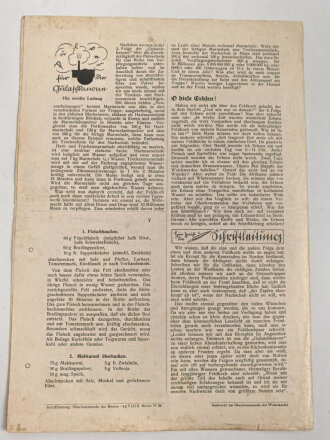 "Die Gulaschkanone - Mitteilungsblatt für den Feldkoch" 3. (7.) Folge von 1942, DIN A4