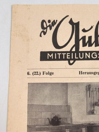 "Die Gulaschkanone - Mitteilungsblatt für den Feldkoch" 6. (22.) Folge von 1943, DIN A4