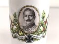 1. Weltkrieg, patriotische Kaffetasse " Kaiser Wilhelm II" Höhe 11cm, unbeschädigt, Gebrauchsspuren, ungereinigt