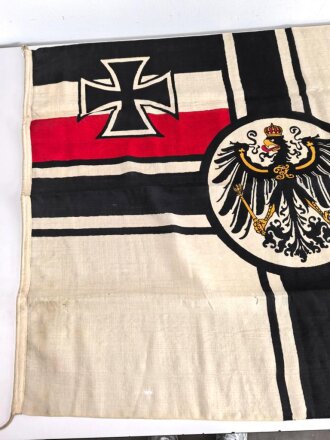 1.Weltkrieg Reichskriegsflagge 95 x 162cm, diverse Löcher, sonst guter Gesamtzustand