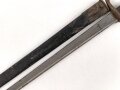 1.Weltkrieg/Griechenland, Ersatzseitengewehr 98/03, sogenanntes griechisches Messer Modell 1903/14, vorwiegend wohl in Bayern geführt, Hersteller Simson & Co  Suhl, ungereinigtes Stück, die Lederscheide trocken aber nicht geschrumpft