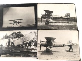 1. Weltkrieg, Vier Fotos Albatros Werke Johannisthal. Maße je 12,5 x 17cm