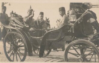 1. Weltkrieg, Foto Kaiser Wilhelm II mit Vertretern des osmanischen Reiches .9 x 14cm