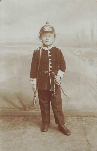 Kaiserreich, Foto Junge in Kinderuniform 9 x 14cm