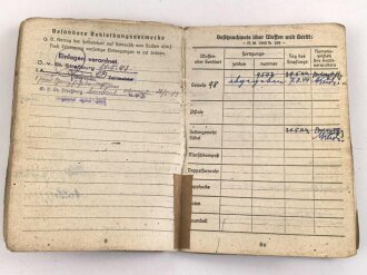 Soldbuch Heer, ausgestellt am 4.März 1943 bei Stamm Kp. Brückenbau Ersatz Btl. 1