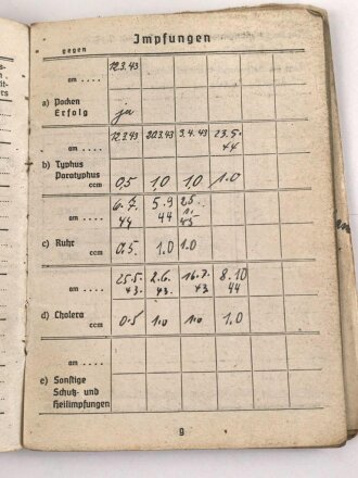 Soldbuch Heer, ausgestellt am 4.März 1943 bei Stamm Kp. Brückenbau Ersatz Btl. 1