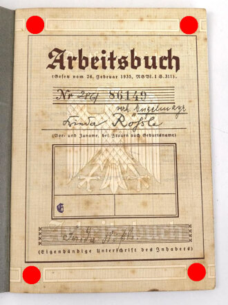 Arbeitsbuch eines bei der "Wehrkreis Reit- und...