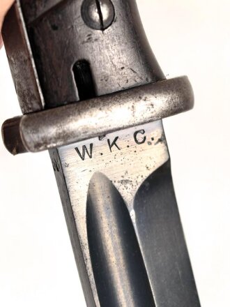 Seitengewehr M84/98 für k98 der Wehrmacht. Nummerngleiches Stück von WKC 1938.