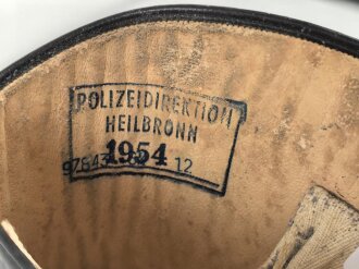 Paar Schaftstiefel der "Polizeidirektion Heilbronn 1954" Guter Zustand, ungereinigt, Sohlenlänge 29cm