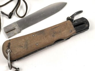 Fallschirmjäger Kappmesser 2. Modell, Hersteller SMF Solingen, Nach gesetzlichen Vorgaben zerlegt unproblematisch, darf nicht zusamengebaut werden !.