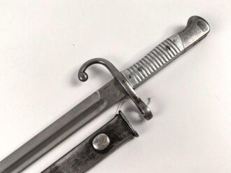 Argentinien, Seitengewehr Modell 1891 mit Aluminiumgriff, Hersteller Weyersberg,Kirschbaum Solingen,  ungereinigtes , nummerngleiches Stück