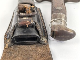 Schweiz, Seitengewehr Schmidt-Rubin M 1899. Waffenfabrik Neuhausen, an leicht defektem Koppelschuh