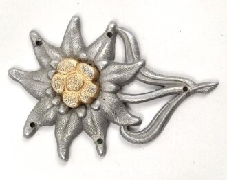 Edelweiss für die Feldmütze der Gebirgstruppe Wehrmacht, Aluminium