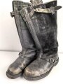 Luftwaffe, Paar Stiefel für fliegendes Personal. heizbare Ausführung. Ungereinigtes Paar, Innenfutter mottig. Originale Besohlung, Reissverschlüssen gängig, Sohlenlänge 30,5cm