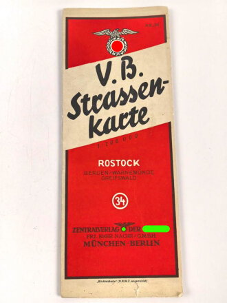 Volkischer Beobachter " Strassenkarte Rostock"