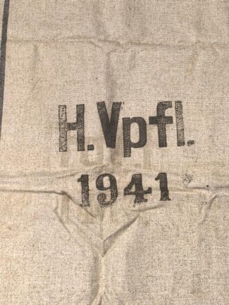 Grosser Sack für Heeresverpflegung datiert 1941, gebrauchtes Stück, ungereinigt