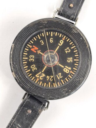 Luftwaffe, Armkompass AK39, Bauart Kadlec. Gebraucht, guter Zustand, originales Armband