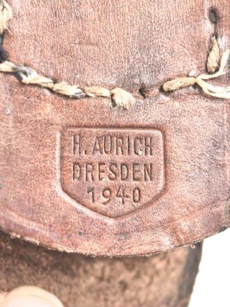 Lederzunge für ein Koppelschloss III.Reich "Aurich Dresden 1940"