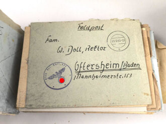 Konvolut Feldpost / Post eines Grenadier, Gr. Ers. Btl 485 St.Avold. Vieles aus 1944 / 1945. In Feldpostpaket