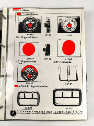 "Musterblätter 1937" Katalog Assmann Lüdenscheid als alte Fotokopie, Einzelstück aus Sammlungsauflösung