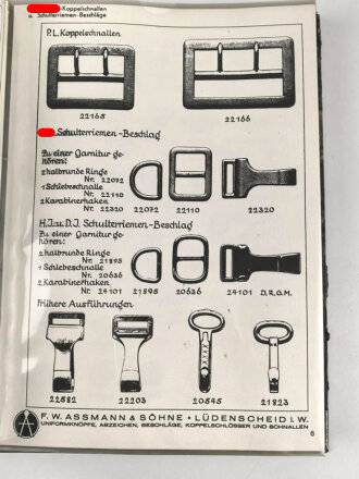 "Musterblätter 1937" Katalog Assmann Lüdenscheid als alte Fotokopie, Einzelstück aus Sammlungsauflösung