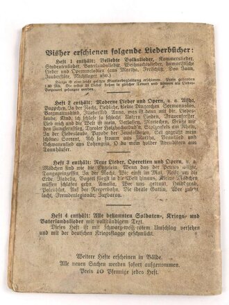 1. Weltkrieg, Heft " In Feldgrau" Neue Soldaten und Kriegslieder mit 64 Seiten