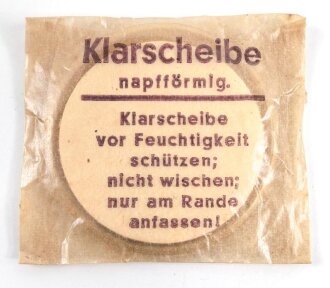 Satz Klarscheiben " napfförmig" für die Gasmaske der Wehrmacht, datiert 1942