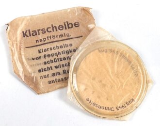 Satz Klarscheiben " napfförmig" für die Gasmaske der Wehrmacht, datiert 1942