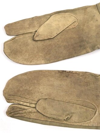 Paar Handschuhe für Kradmelder der Wehrmacht. Ungetragenes Paar in Grösse 8, Hersteller Hans Chiba Abertham ( Böhmen )