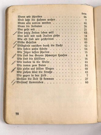 "Blut und Ehre" Lieder der Hitler Jugend. Kleinformat, 78 Seiten