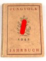 Jungvolk Jahrbuch 1942, 255 Seiten, A6, benutzt, Eintragungen, Buchrücken defekt