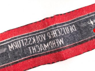 Armbinde "Deutscher Volkssturm Wehrmacht", sehr guter Zustand, unkonfektioniertes Stück