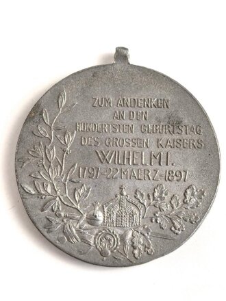 Preussen, Centenarmedaille 1897, Kriegsmetall, Bandring...