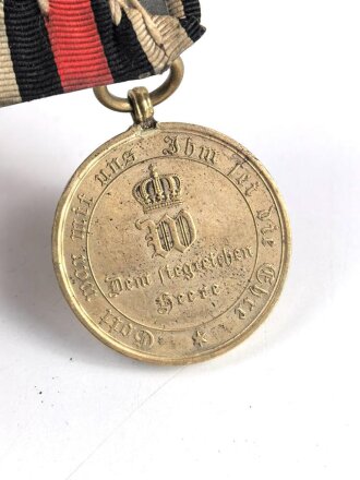 Preussen, Centenarmedaille 1897 und Feldzugmedaille 1870/71 für Kämpfer, an Spange