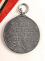 Preussen, Rot Kreuz Medaille 3.Klasse aus Kriegsmetall,  Band beiliegend