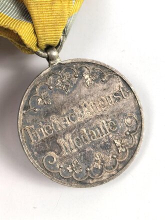 Sachsen Königreich, Friedrich August Medaille in silber, am Band