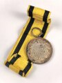 Württemberg Silberne Militärverdienstmedaille König Wilhelm II. 1892 - 1918, Bandabschnitt beiliegend