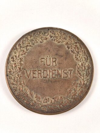 Baden, silberne Verdienstmedaille 1908-1918, Eisen versilbert, Henkel für Band fehlt