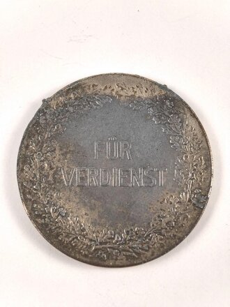 Baden, silberne Verdienstmedaille 1908-1918,  Zink versilbert, Henkel für Band fehlt