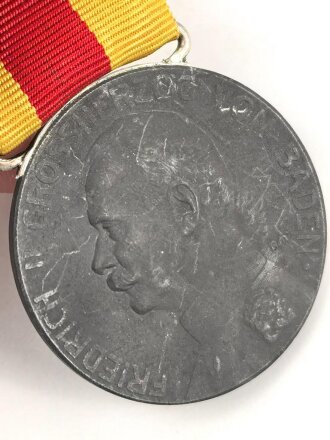 Baden, silberne Verdienstmedaille 1908-1918,  Zink, am Band