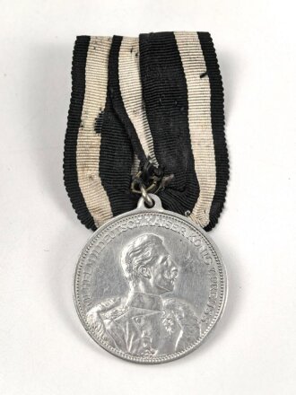 1.Weltkrieg, tragbare Medaille aus Leichtmetall " Der Kaiser rief und alle kamen 1914" Durchmesser 33mm