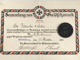 1.Weltkrieg, Spendenmedaille " In Eiserner Zeit 1916...