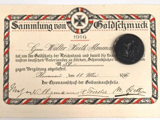 1.Weltkrieg, Spendenmedaille " In Eiserner Zeit 1916...