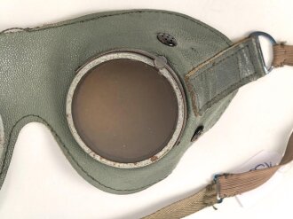 Faltbrille Wehrmacht, graublaues Leder, guter Zustand